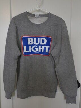 Vintage Unisex Gray Budlight Crewneck Sweatshirt. Size S. #AH